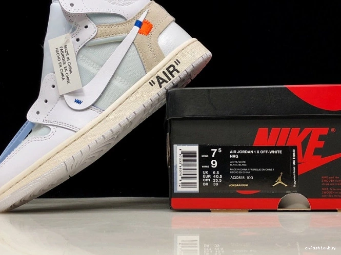 Retro White Off-White Air 1 Jordan AQ0818-100 High 0815